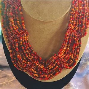 1990 11-Tiered graduated scoped Beaded Necklace